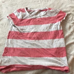 Pink and white striped old navy tee shirt